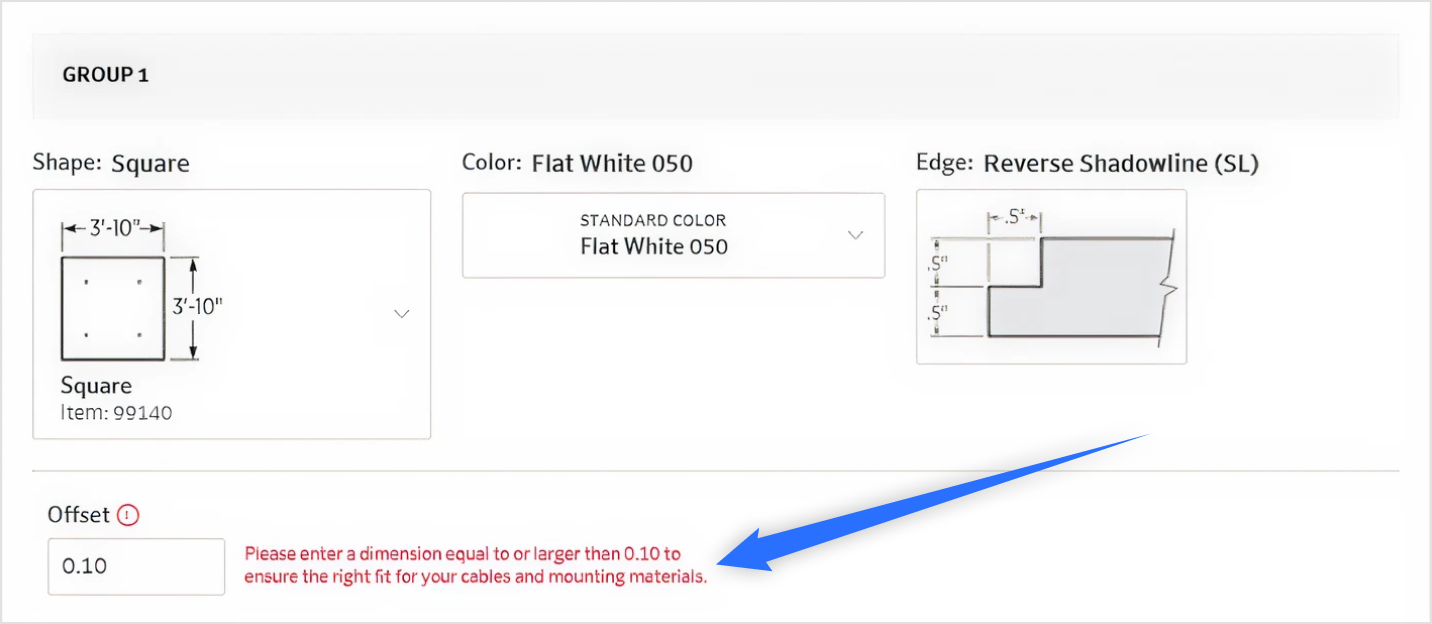 Minimum offset issue
