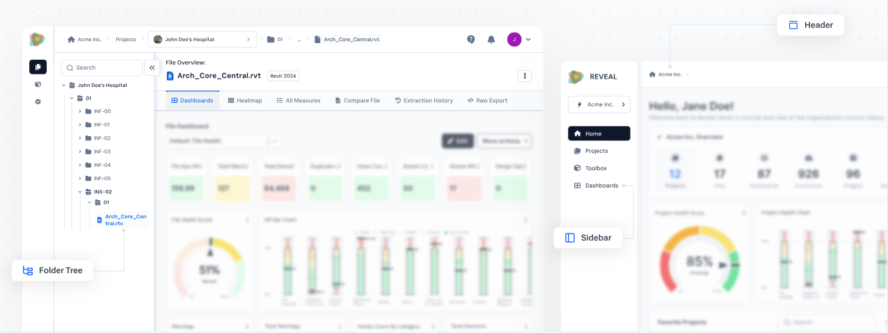 Navigation Design in Reveal: Guiding AEC Teams Through Complex Project Data